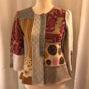 Anthropologie Sleeping on Snow Patchwork Sweater